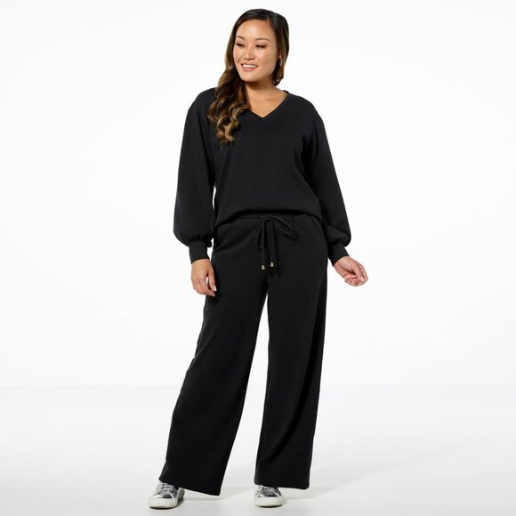 G By Giuliana So Soft French Terry 2 Piece Top and Pant Set Size Large Comfort - Picture 1 of 7